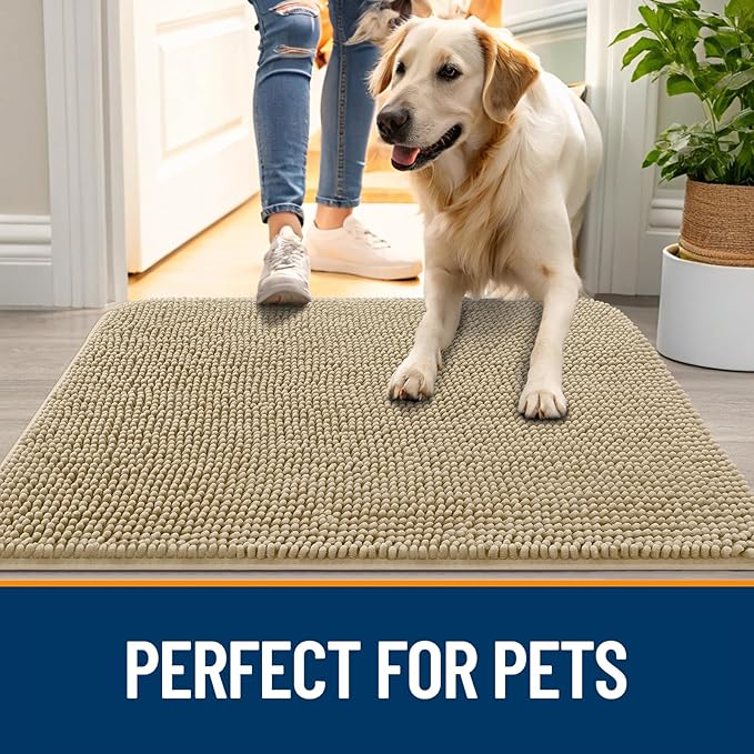 OLANLY Dog Door Mat for Muddy Paws 70x46, Absorbs Moisture and Dirt, Absorbent - Image 6