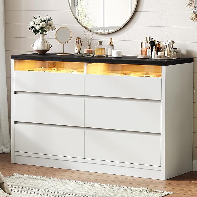 Jocoevol Modern LED 6 Drawer Dresser by JOCOEVOL