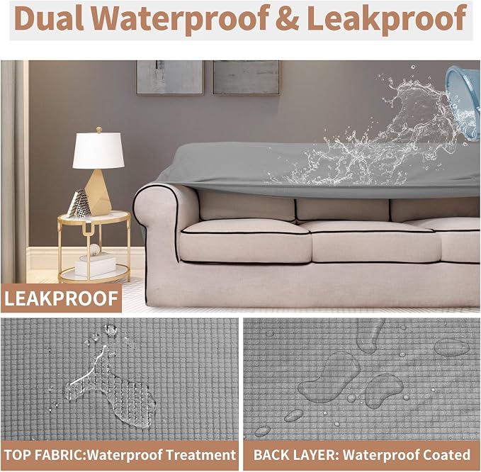 Easy-Going 100% Waterproof Couch Cover, Dual Waterproof Sofa Cover, Stretch - Image 3