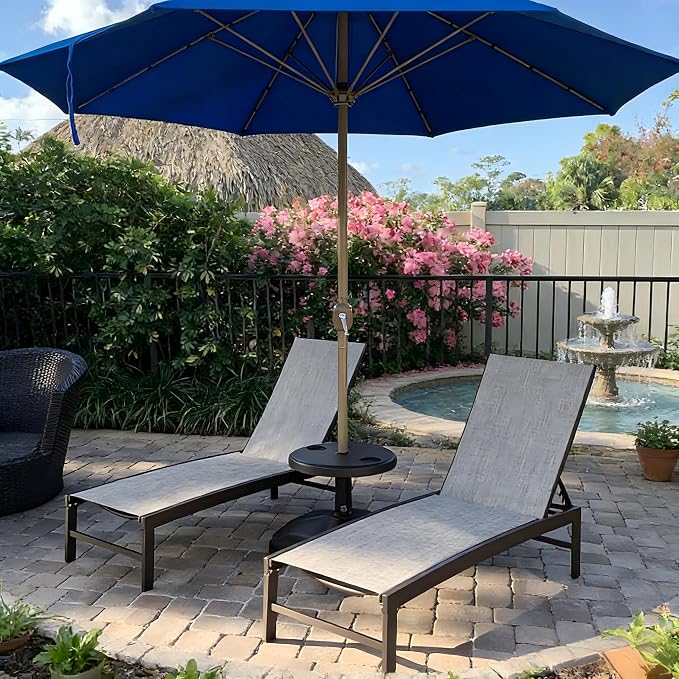 Crestlive Products Lounge Chair Outdoor Set of 2, Metal Pool Chaise Lounge - Image 3