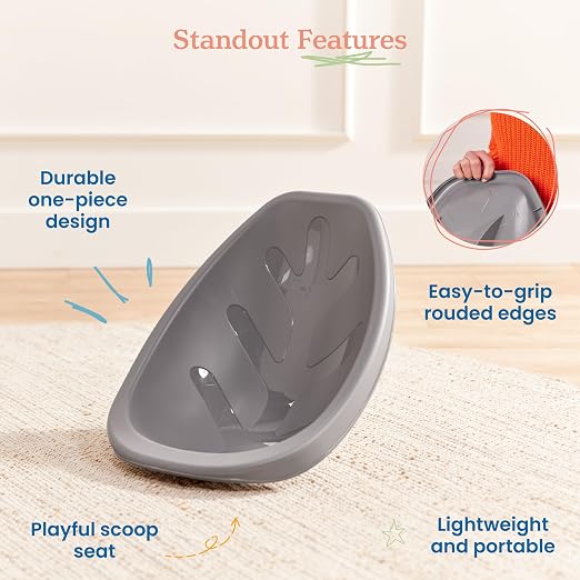 ECR4Kids Plastic Leaf Scoop Floor Rocker Seat, Classroom Furniture - Image 5