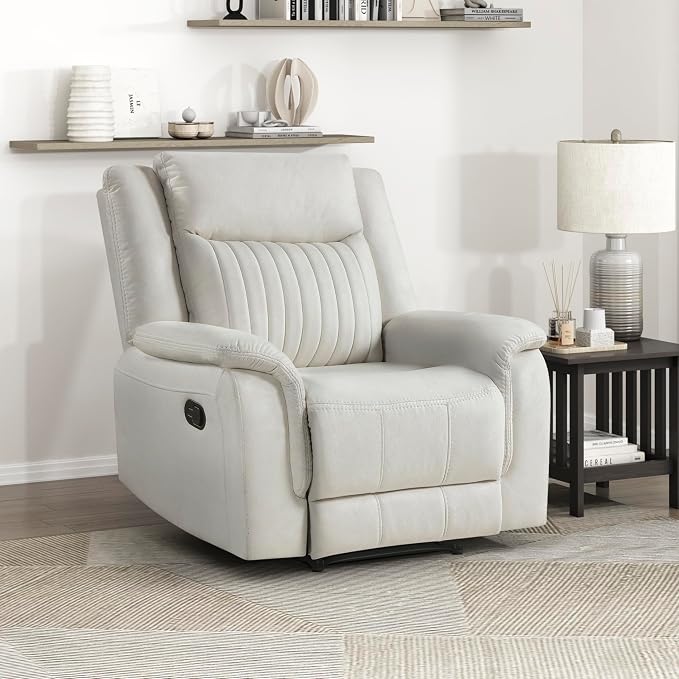Lexicon Manual Recliner Chair, Polished Microfiber Reclining Sofa Chair - Image 8