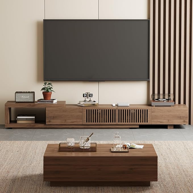 Mid-Century Style TV Stand 94.48", Entertainment Center - Image 6