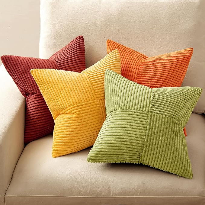 MIULEE Burnt Orange Decorative Throw Pillow Covers 18x18 Inch Set of 4 Boho - Image 3
