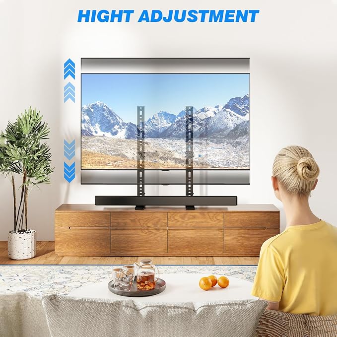 Rfiver Universal TV Stand for 20-70 inch Flat Curved TVs, Height Adjustable - Image 3