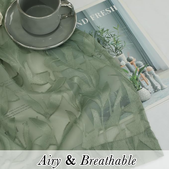 Lecloud Leia Sage Green Sheer Valances - Image 2