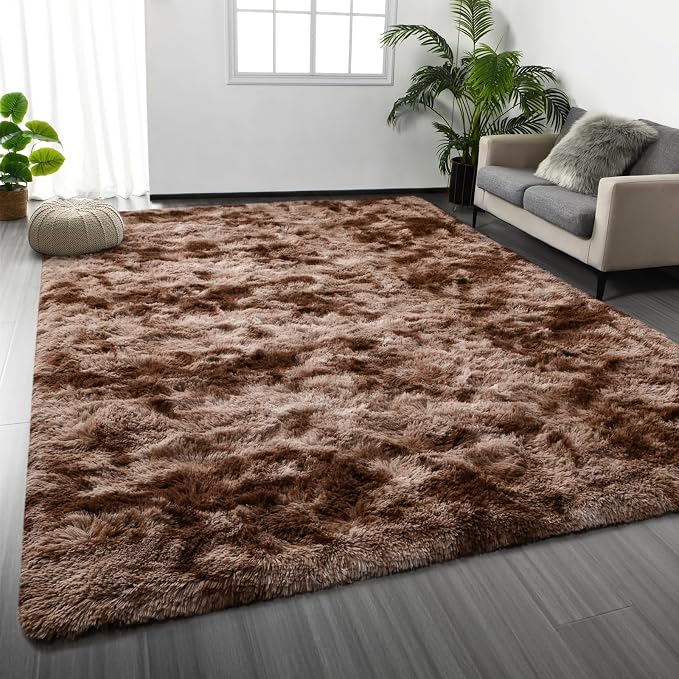 Deerhoo Shag Area Rug, 4 X 6 Tie-Dyed Plush Fuzzy Rugs by Deerhoo