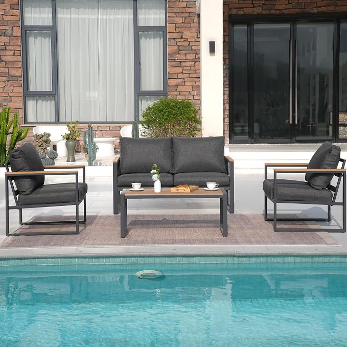 Patio Furniture Set, 4 Pieces Outdoor Patio Furniture - Image 6