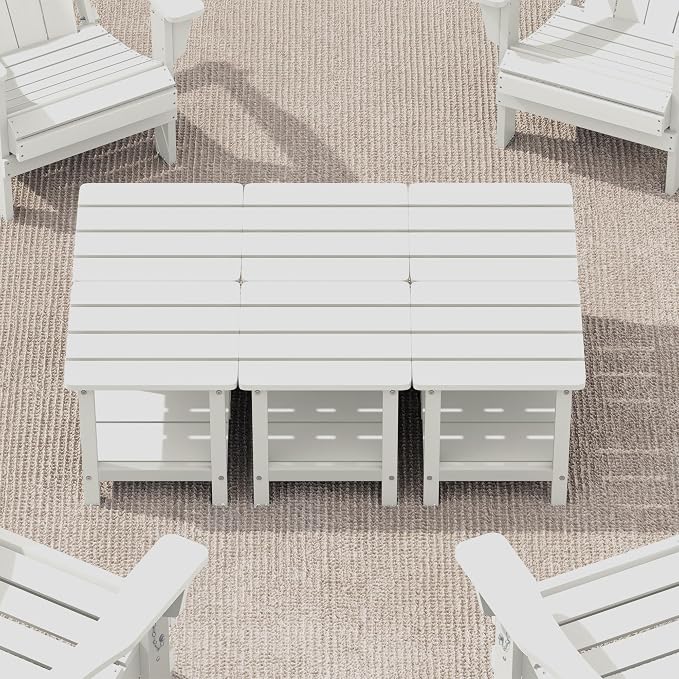 SERWALL Double Adirondack Side Table Set of 6, End Table- White by SERWALL