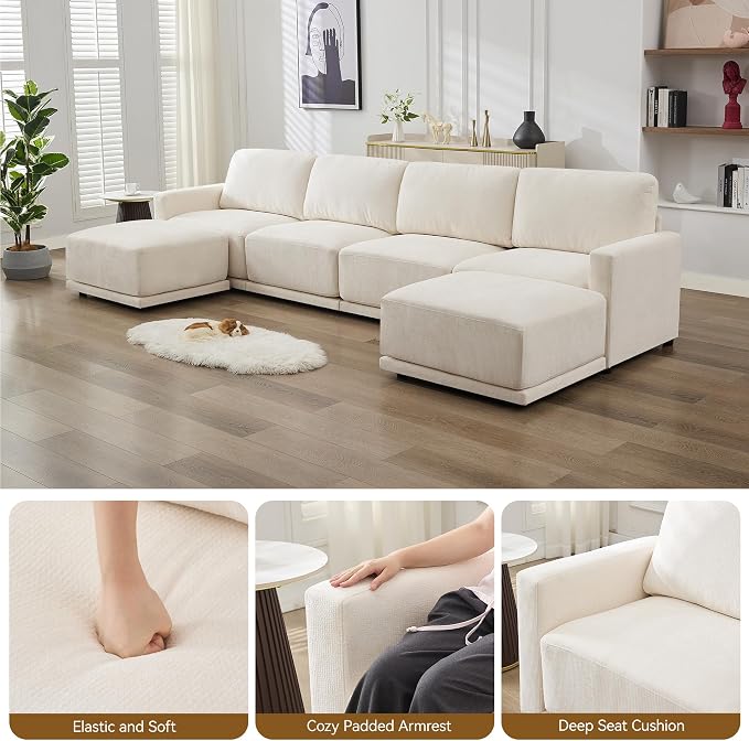 77.4" Modular Sectional Loveseat Sofa, Cloud Deep Seat Couch, Love Seat Sofas - Image 4