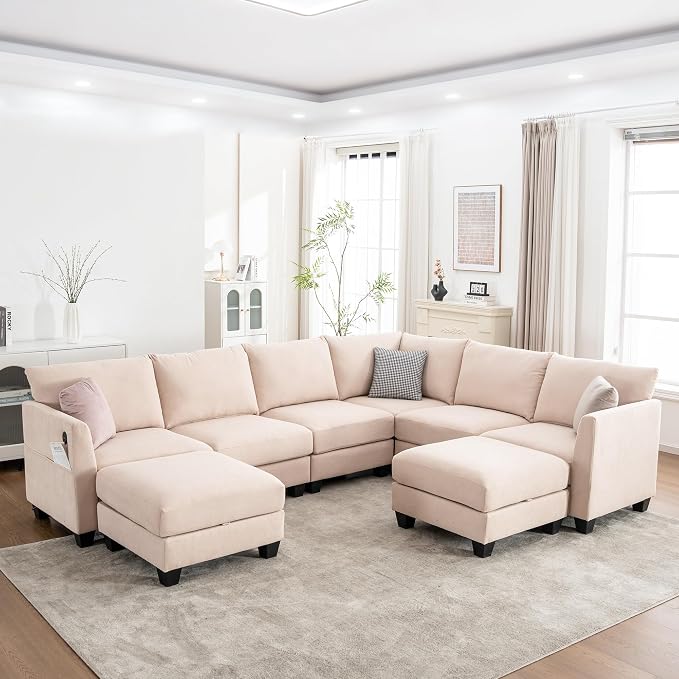 122.8" Large Sectional Couches for Living Room, 6 Seater L Shaped Modular by ZXDesign