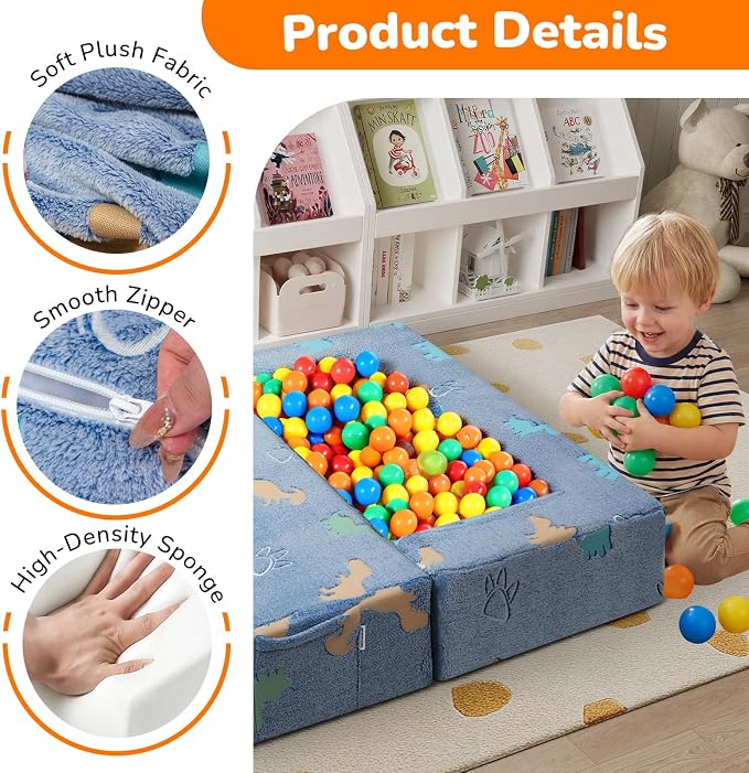 MeMoreCool Modular Kids Couch Dinosaur, Glow Dino Play Toddler Couch - Image 6