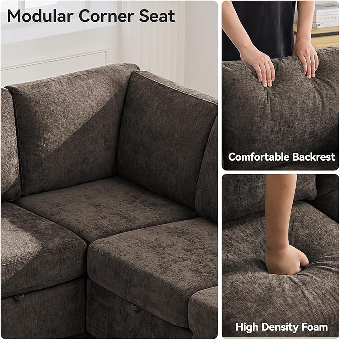 127'' Oversized U Shaped Modular Sofa, Sectional Couches - Image 4