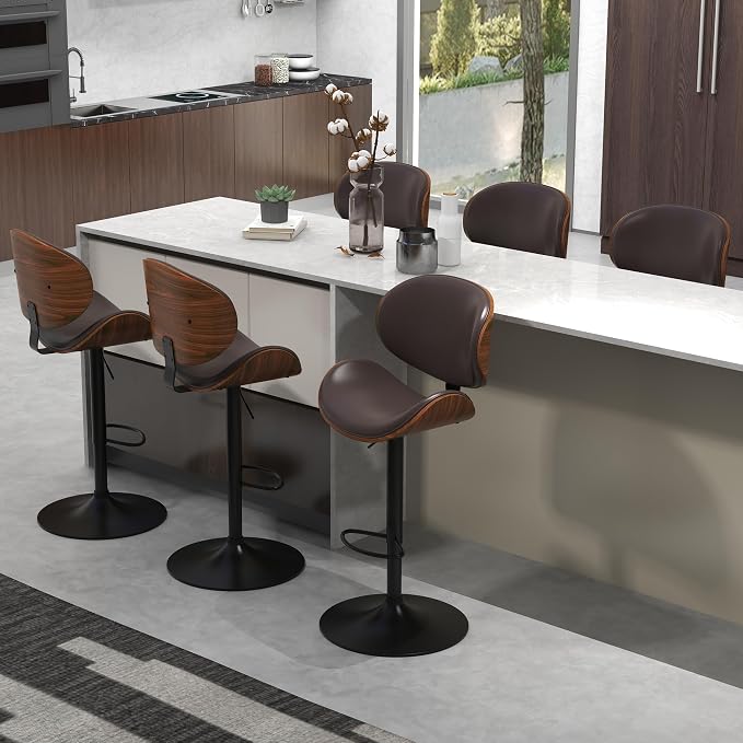 civama Bar Stools Set of 3 for Kitchen Counter, Adjustable Bar Height Chairs - Image 7