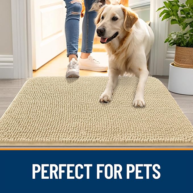 OLANLY Dog Door Mat for Muddy Paws 59x32, Absorbs Moisture and Dirt, Absorbent - Image 6