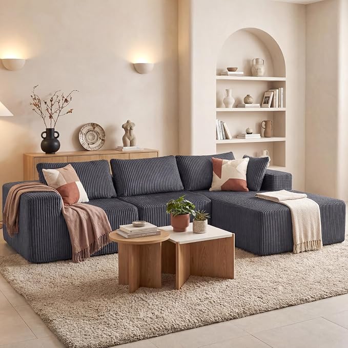 DUMOS 108” Modular Sectional Sofa, Cloud Sectional Couch by DumosLifestyle