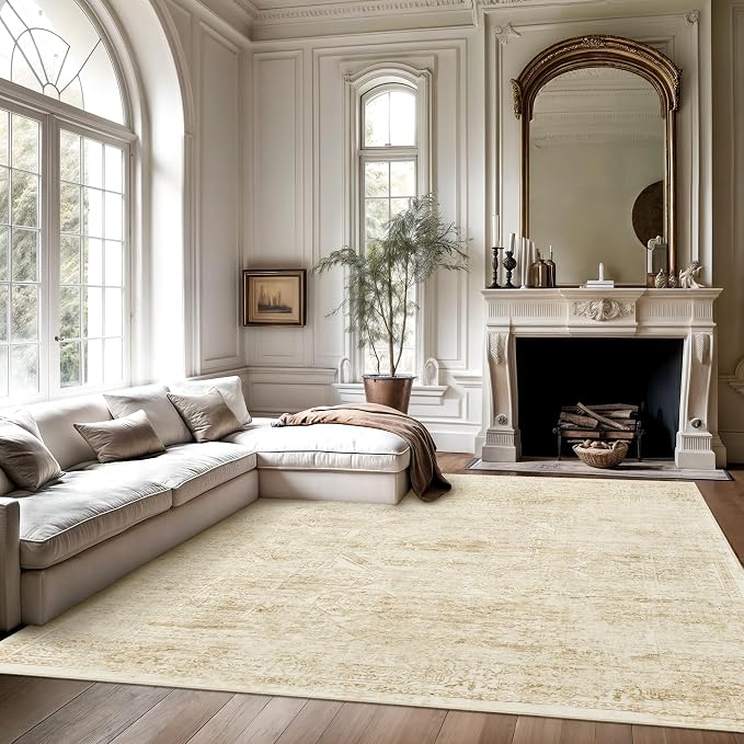 6x9 Area Rug for Living Room Floral Washable Non-Slip Modern Rugs for Bedroom - Image 2