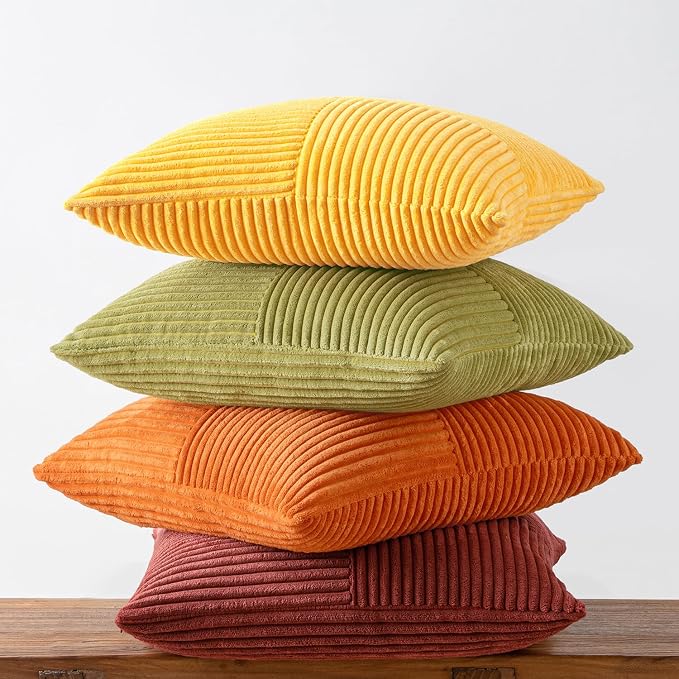MIULEE Yellow Orange Rust Throw Pillow Covers 20x20 Inch 4 Packs Boho Farmhouse - Image 8
