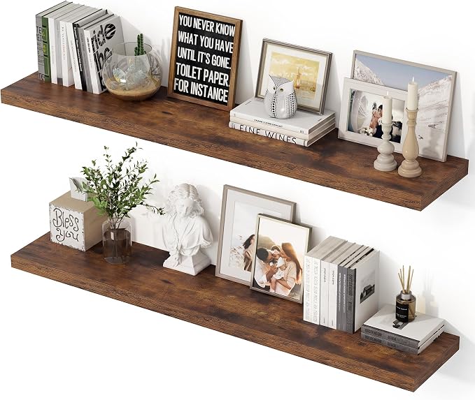 48 Inch Floating Shelves, 12 Inch Deep Floating Shelves by Unknown