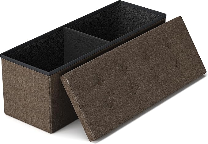 GLAXYFUR 43 Inches Folding Storage Ottoman Bench, Storage Chest, Footrest by GLAXYFUR