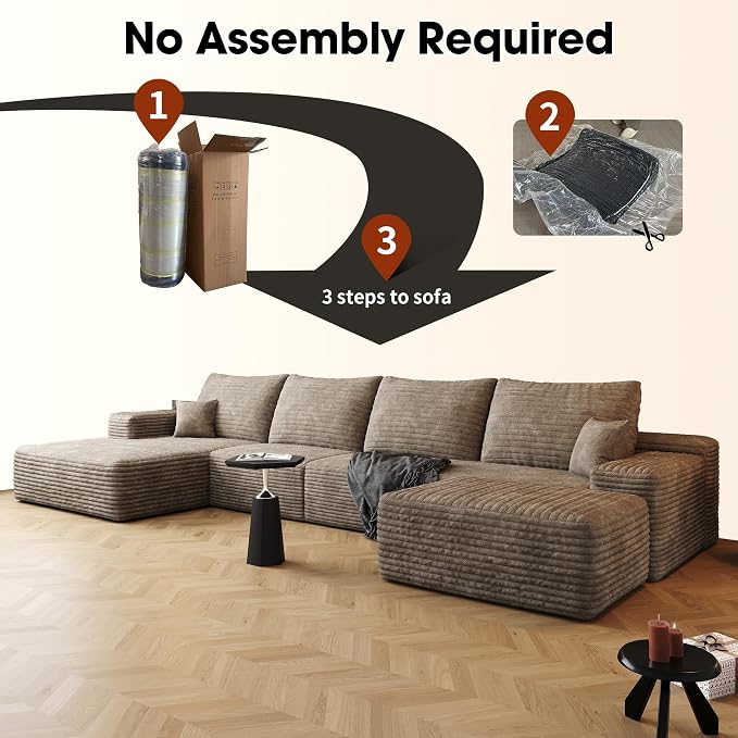 136" Sectional Couches for Living Room Cloud Couch Sofa - Image 7