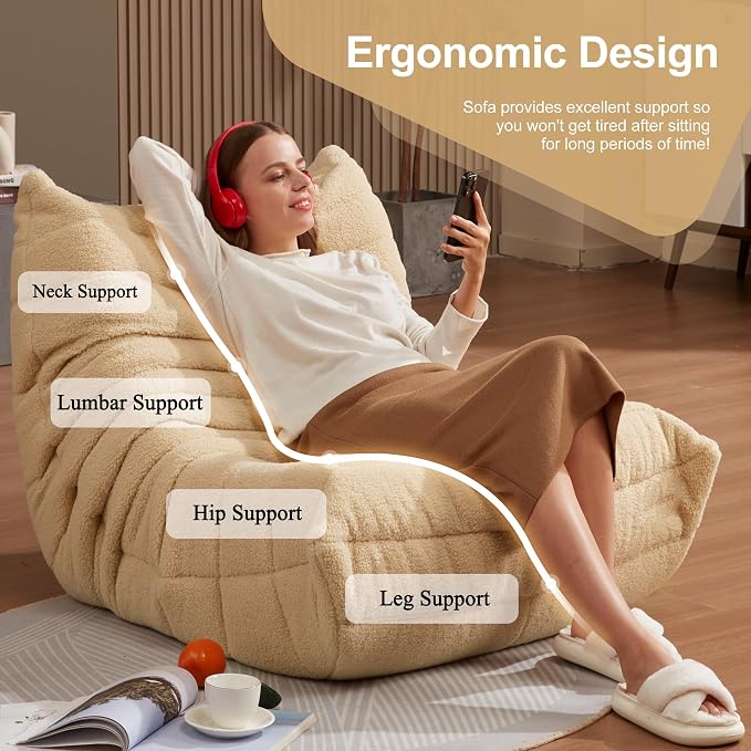 Bean Bag Chairs for Adults Giant Bean Bag Chair Memory Foam BeanBag Chair Bean - Image 5