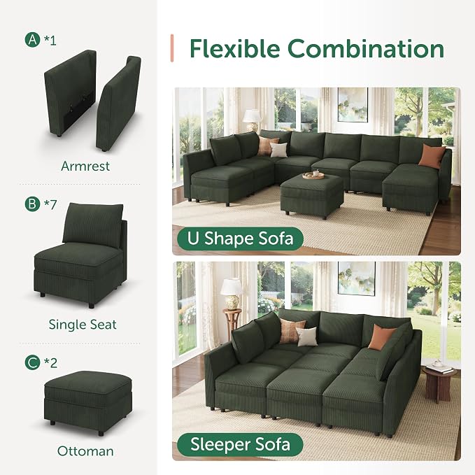 HONBAY Modular Sectional Sleeper Sofa - Image 5
