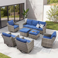 Outdoor Patio Furniture Set-7 Pieces All-Weather Wicker Outdoor Furniture by AMCLOBA