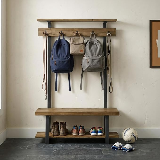 Alaterre Furniture Pomona Entryway Hall Tree – Modern Farmhouse 48-Inch Solid - Image 3