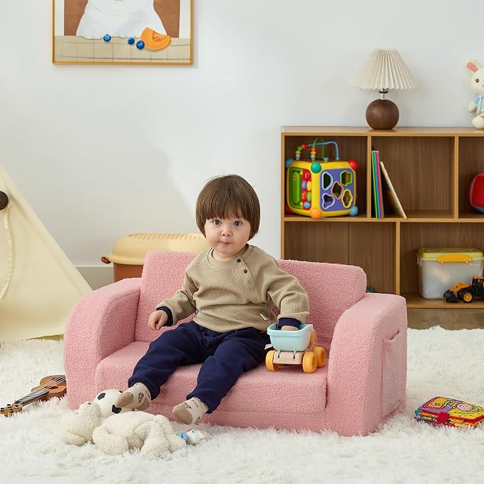 Toddler Couch, 2-in-1 Toddler Chairs Comfy 1-3 Years Old, Toddler Chair - Image 2