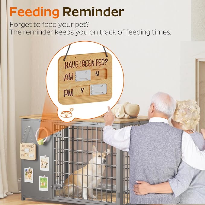 YATINEY Foldable Dog Crate Furniture, Dog Crate - Image 3
