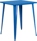 Flash Furniture Nolan Commercial Grade 31.5" Square Blue Metal Indoor-Outdoor by FlashFurniture