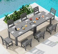 SERWALL Outdoor Dining Set for 8 – HDPE Patio Set by SERWALL