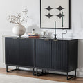 EYYTHUNG Fluted Cabinets with Storage Set of 2, Sideboard Buffet Cabinet with by EYYTHUNG