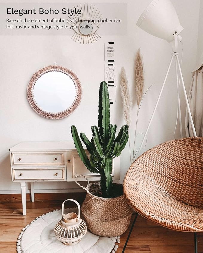 Poeme Boho Wall Mounted Round Mirror - Image 2