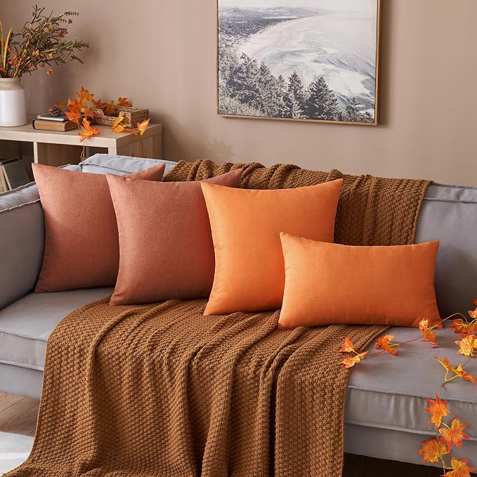 MIULEE Pack of 2 Decorative Outdoor Solid Waterproof Throw Pillow Covers Euro - Image 6