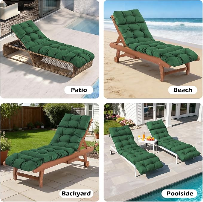 Chaise Lounge Cushions Outdoor, Waterproof & Fade Resistant Patio Lounge Chair - Image 7