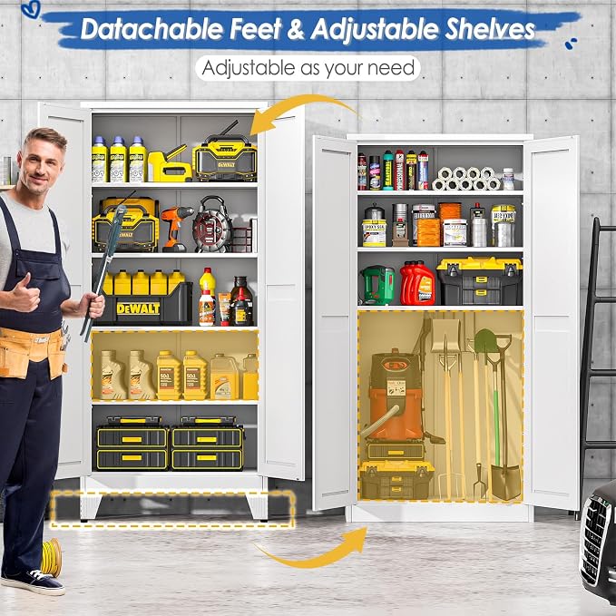 GAIOUS 71" Tall Metal Storage Cabinet - Image 4