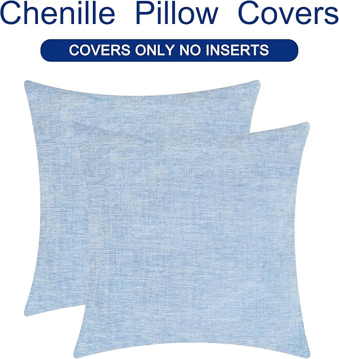 CaliTime Throw Pillow Covers Decorative 16 X 16 Inches Pack of 2 Cozy Chenille - Image 6