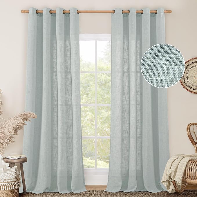LAMIT Linen Curtains 108 Inches Long by LAMIT