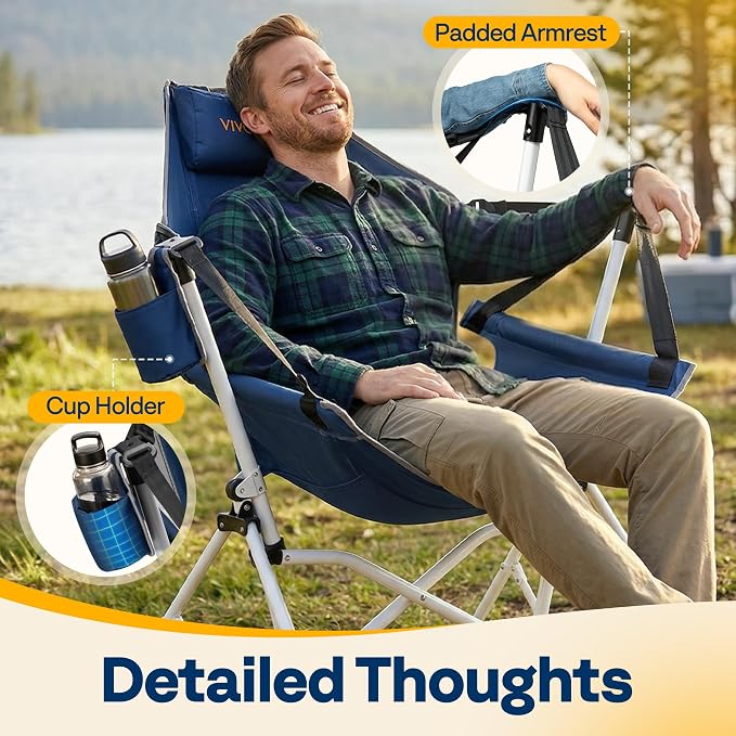VIVOHOME Hammock Camping Chair, Portable Outdoor Swinging Rocking Chairs - Image 7