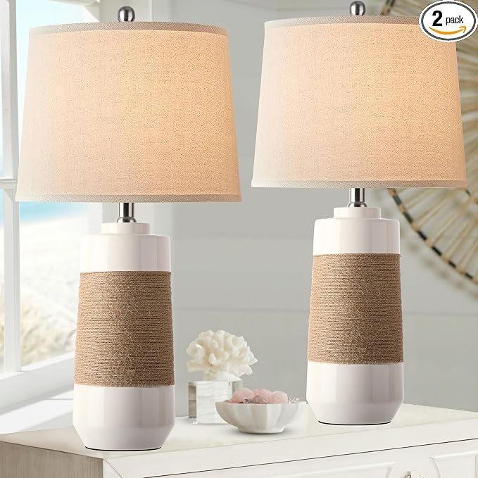 Hamucd White Boho Ceramic Lamps by Hamucd