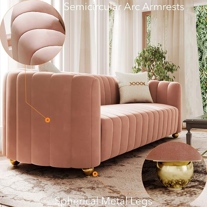 KEAI 83.46" Velvet Couch for Living Room Large Modern Sofa - Image 7