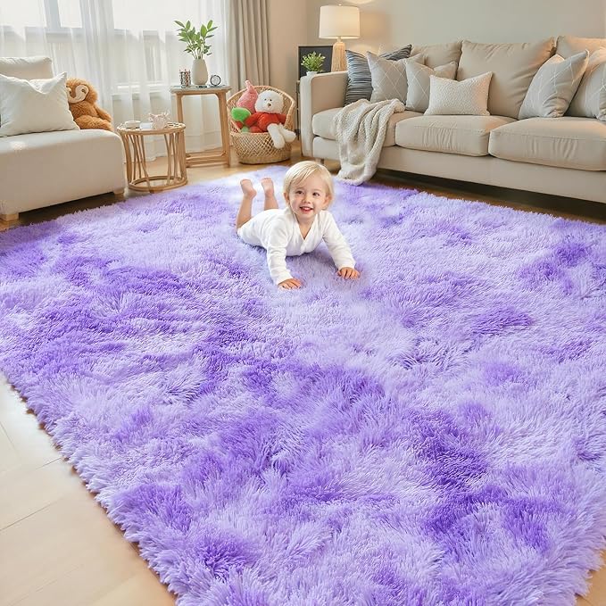 Rugs for Living Room 5x8, Alfombras para Salas Shag Large Plush Soft Area Rug by Junhejiamei