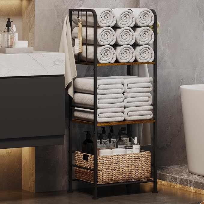 Towel Racks for Bathroom 3-Tier M-Shaped Detachable Dividers, Durable Metal by Unknown