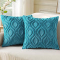 decorUhome Summer Throw Pillow Covers 18x18 Inch Set of 2, Soft Plush Faux Wool by decorUhome