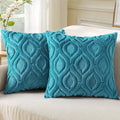 decorUhome Summer Throw Pillow Covers 16x16 Inch Set of 2, Soft Plush Faux Wool by decorUhome