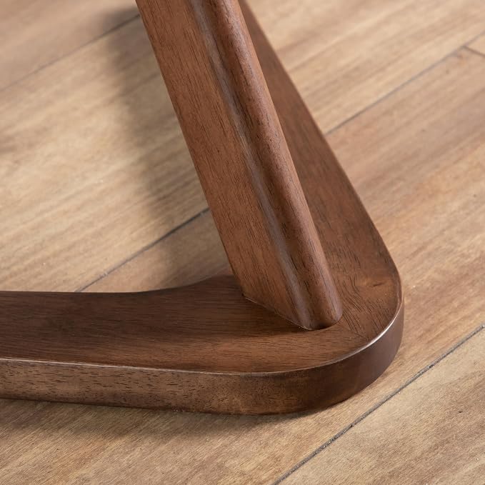 Furniture of America Lucian Mid-Century Modern Solid Wood Brown Round Side Table - Image 10