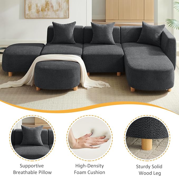 VANOMi 109.84" Modular Sectional Sofa - Image 4