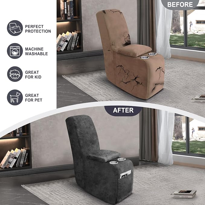 ANARACHON Leather Look Recliner Console Cover - Image 6